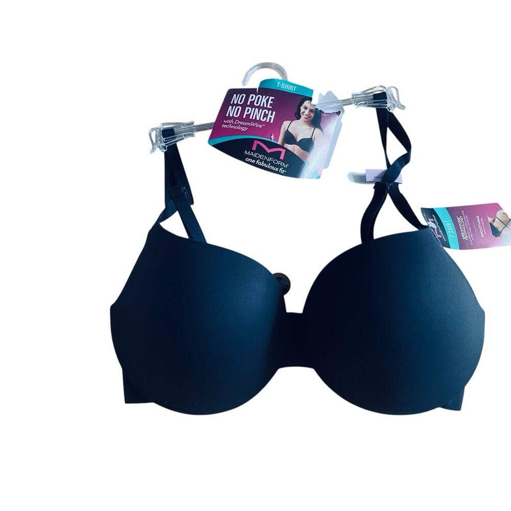 NWT Maidenform‎ DreamWire Bra Underwire No-Poke Push-Up Bra Black 34D